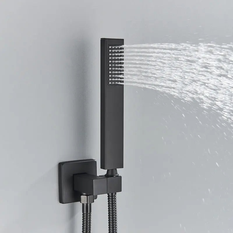 Hownifety Concealed Shower Set Faucet With Rainfall System Wall Mount