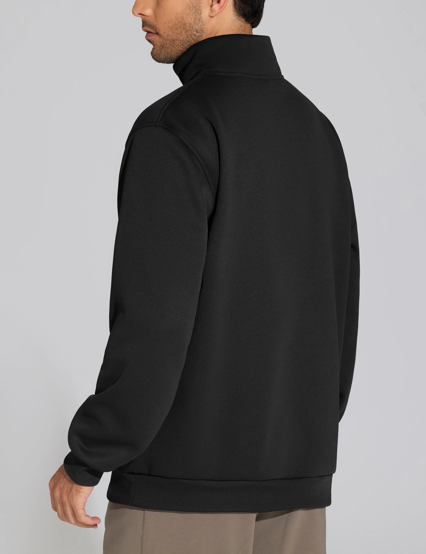 The Gym People Men Long Sleeve Half Zip Sweatshirt