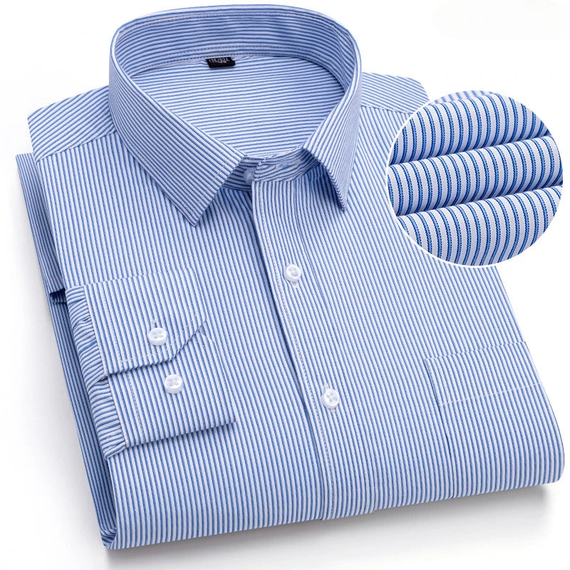 Qi Xiu Cai Men Slim-Fit Long-Sleeve Shirt Casualwear