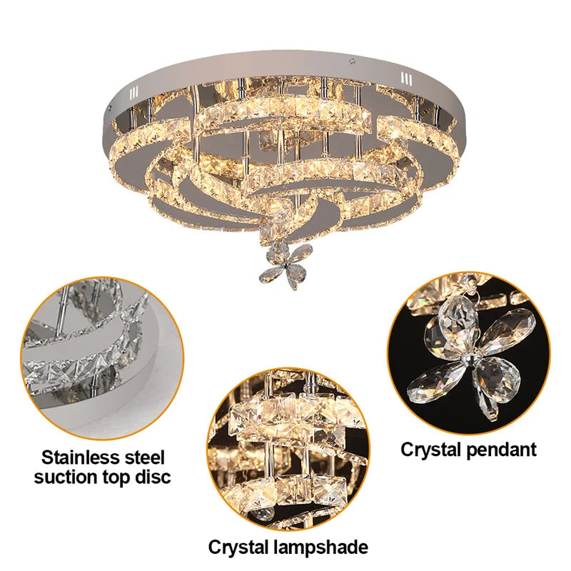 GreeLustr Crystal Pendant LED Chandelier Modern Living Room Lighting
