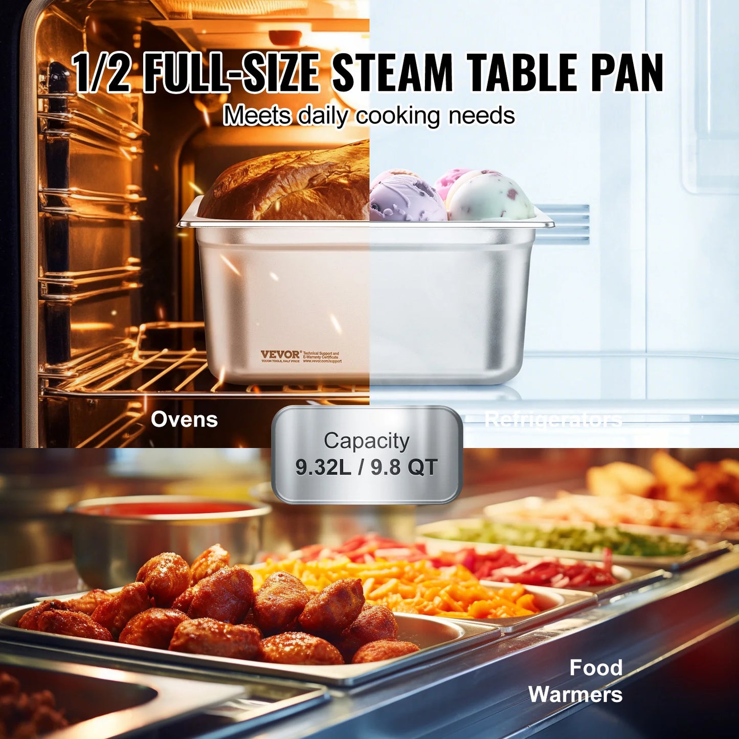 SucceBuy Stainless Steel Steam Table Pan For Catering And Chafing