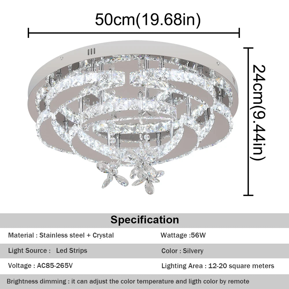 GreeLustr Crystal Pendant LED Chandelier Modern Living Room Lighting