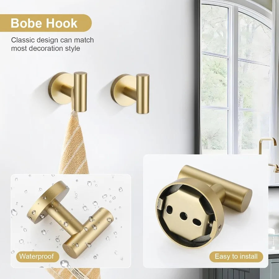 XIUWO 5 Piece Bathroom Accessories Set Stainless Steel Hardware