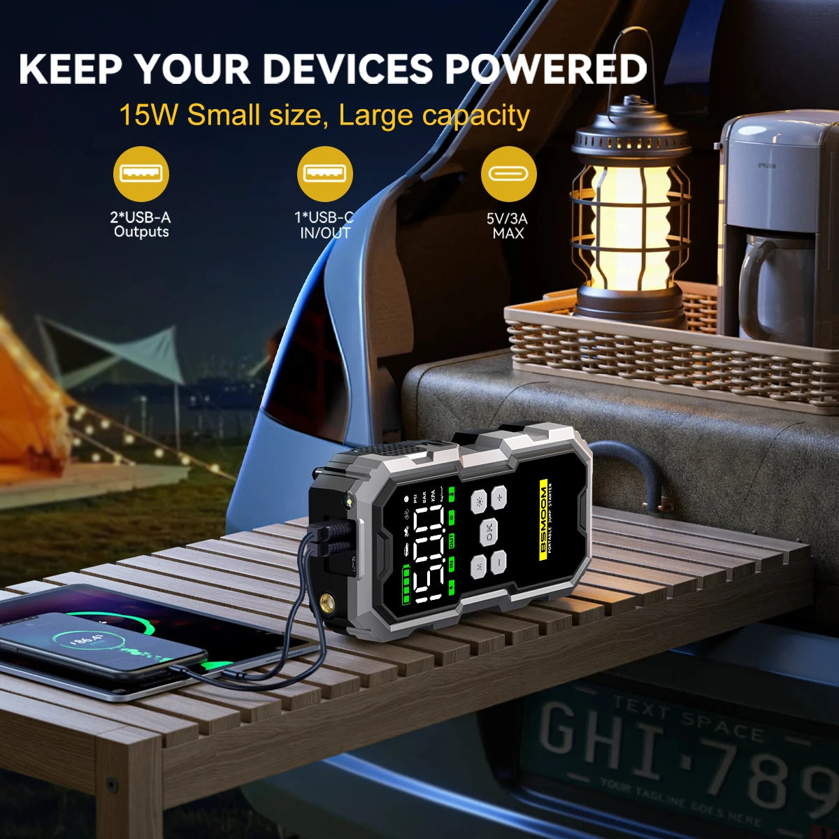 BIUBLE 7000A Jump Starter Air Compressor And 12V Power Bank