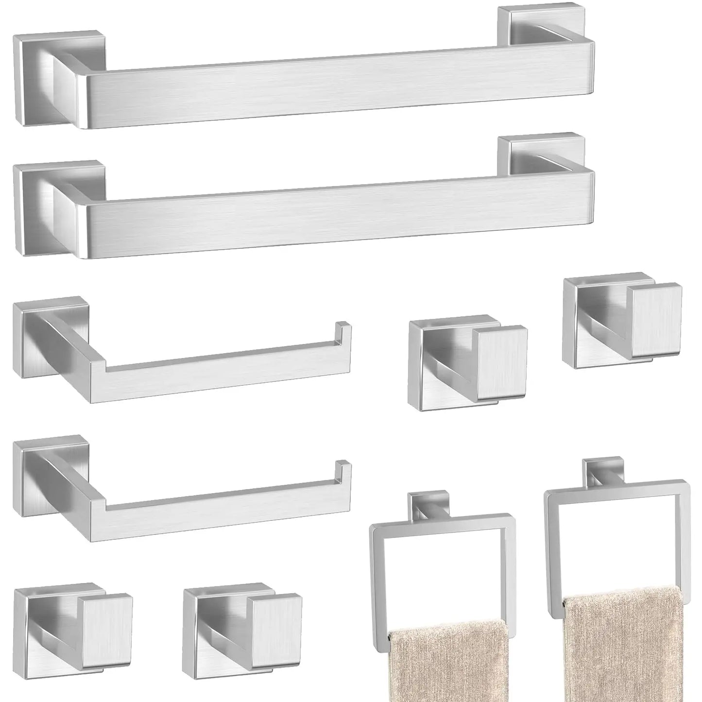 XIUWO 5-Piece Bathroom Hardware Set SUS304 Stainless Steel