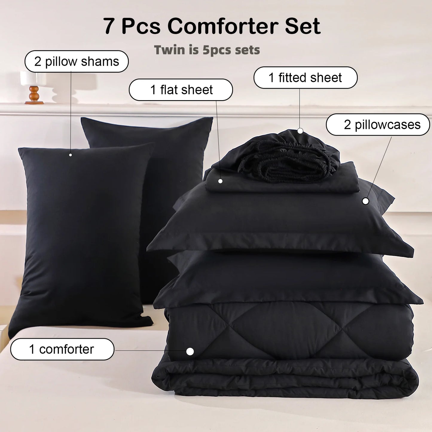 EasYum 100 Percent Polyester Quilted Bedding Set With Pillowcases