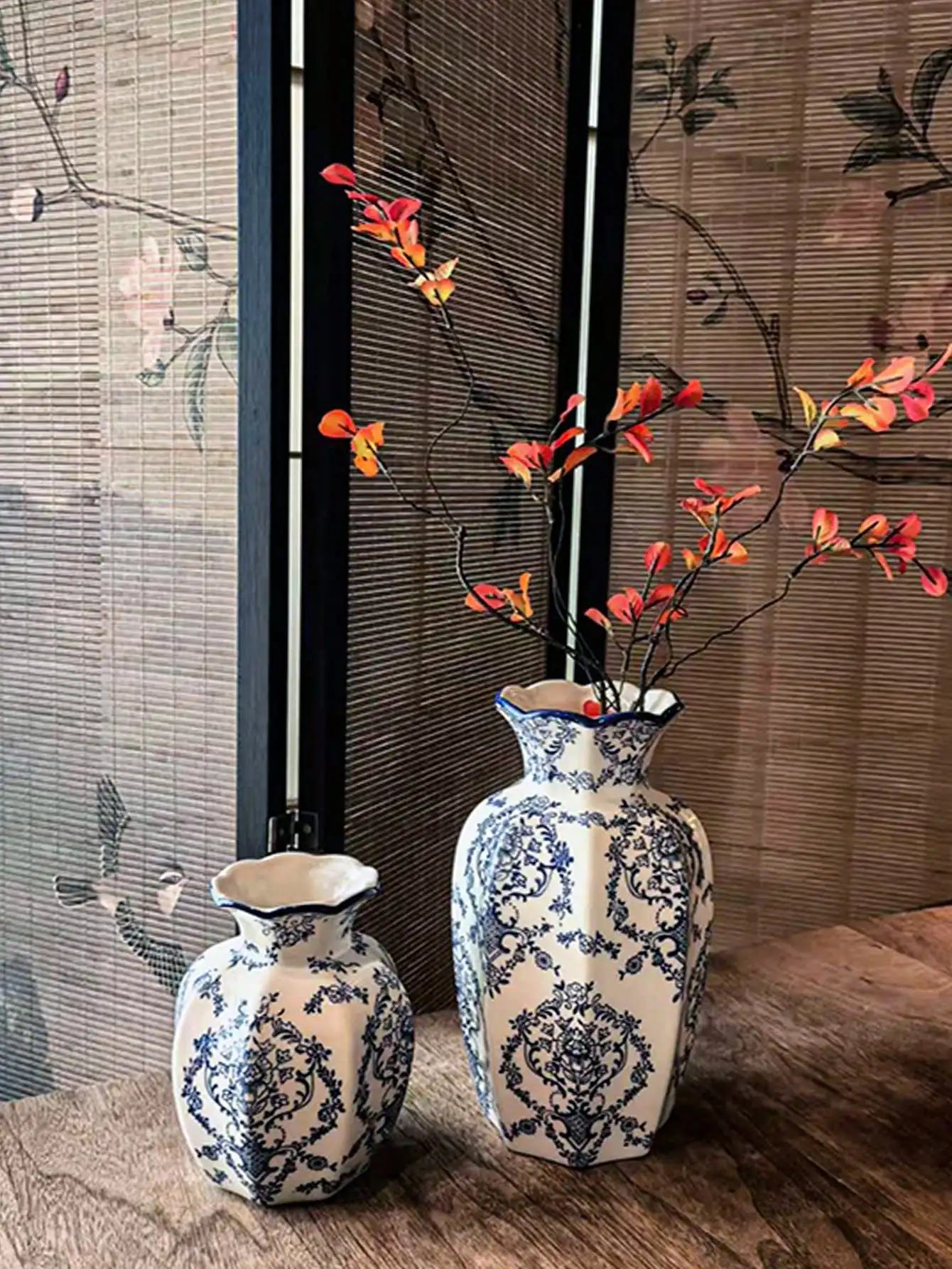 Porcelain Vase Chinese Retro Floral Home Decor For Living Rooms