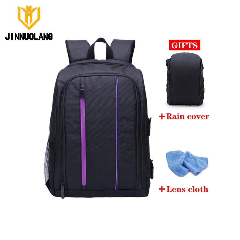 JINNUOLANG Camera Backpack Waterproof For DSLR And Mirrorless Lenses