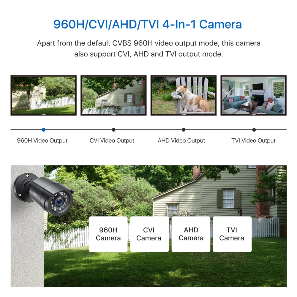 ZOSI 1080P HD TVI 4 Pack Security Cameras Outdoor Weatherproof