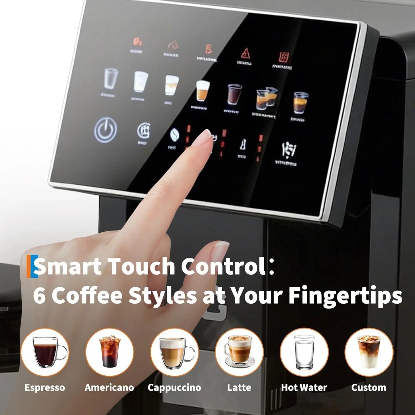 Acekool Espresso Machine With Milk Frother And Grinder Removable Brewer