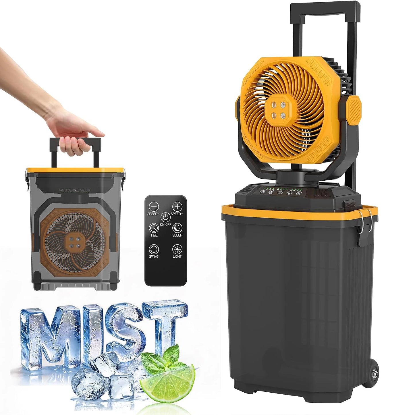 HiMISS Portable Misting Fan 30000mAh Rechargeable Outdoor Mister