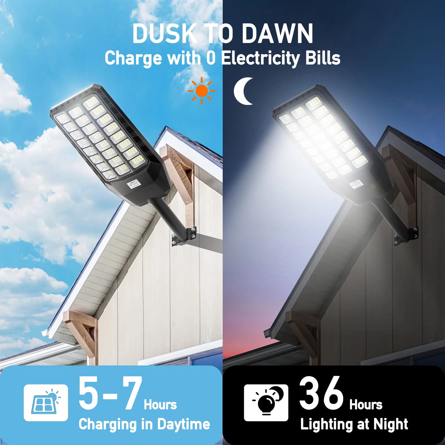 8000W Solar Street Light 700000LM Dusk To Dawn With Motion Sensor