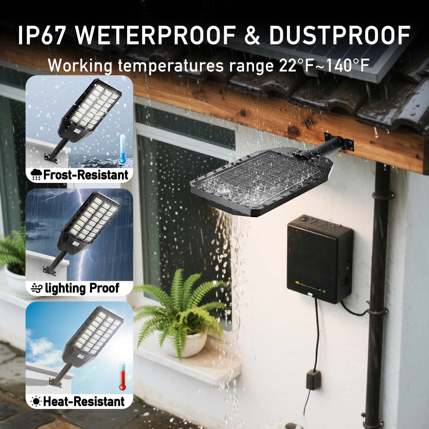 8000W Solar Street Light 700000LM Dusk To Dawn With Motion Sensor