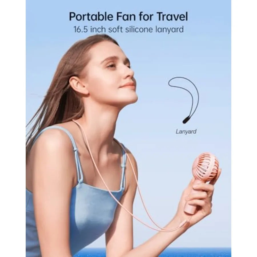 Mini Portable Rechargeable Handheld Fan With 3 Speeds For Travel