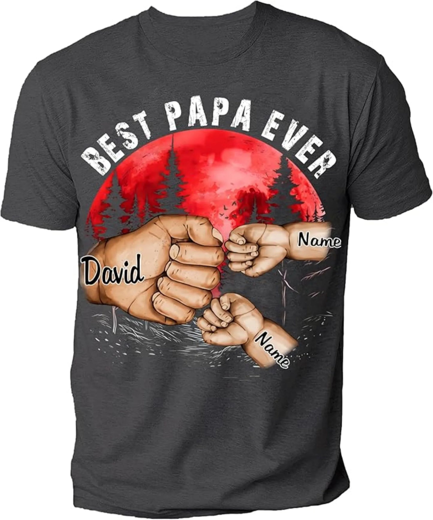 Personalized Best Grandpa Dad Ever Shirt With Custom Kid Name