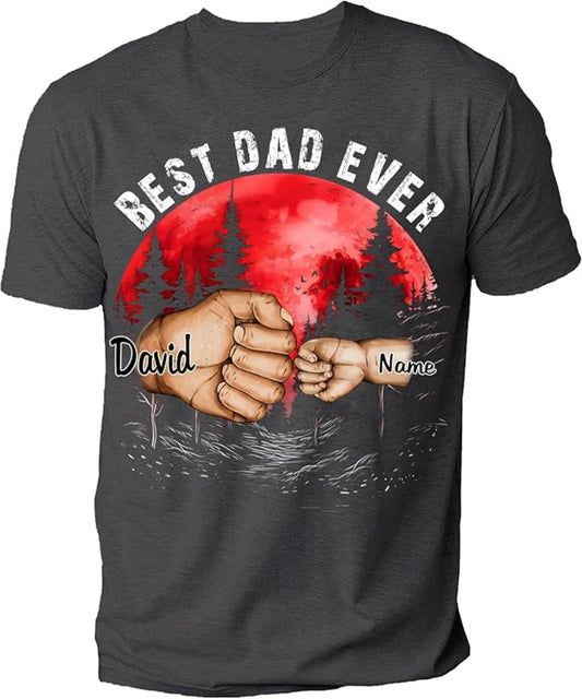 Personalized Best Grandpa Dad Ever Shirt With Custom Kid Name