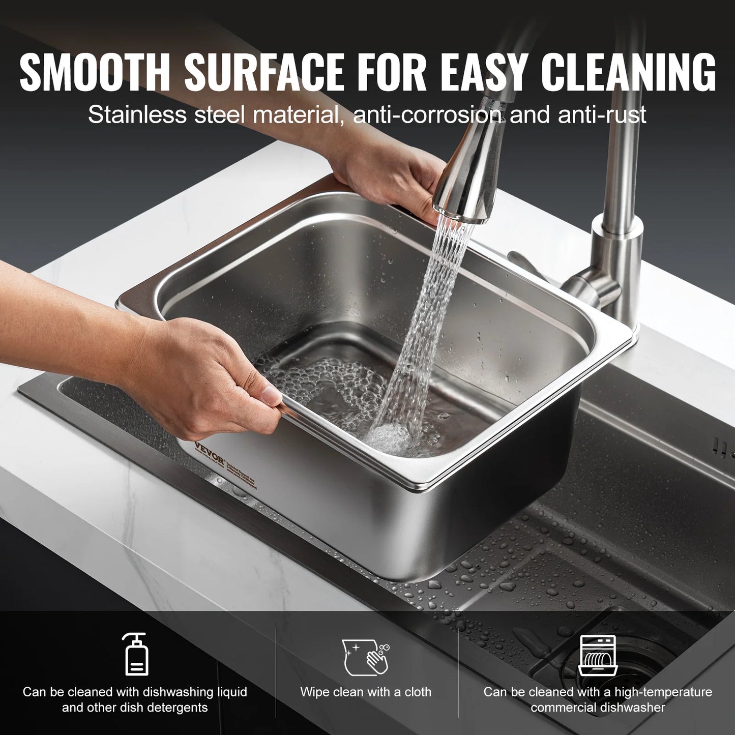 SucceBuy Stainless Steel Steam Table Pan For Catering And Chafing