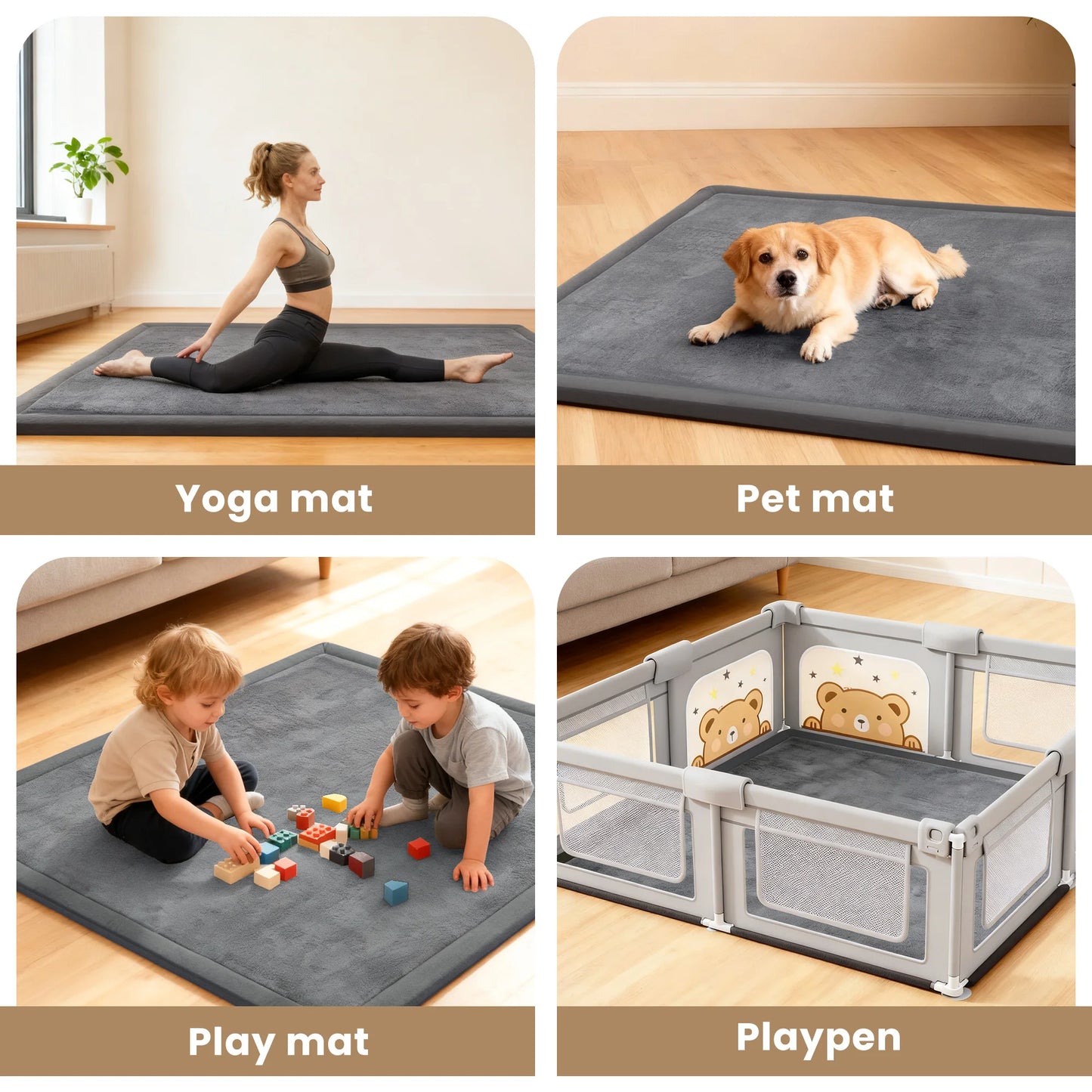 Huloo Sleep Non Slip Baby Floor Carpet Memory Foam Rug