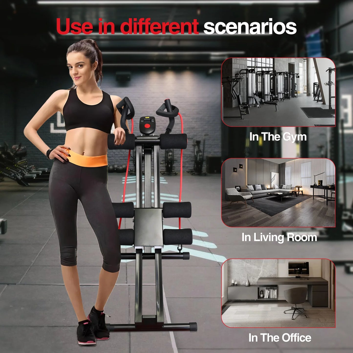 GIKPAL Foldable Ab Machine For Home Gym Core And Abdominal Trainer
