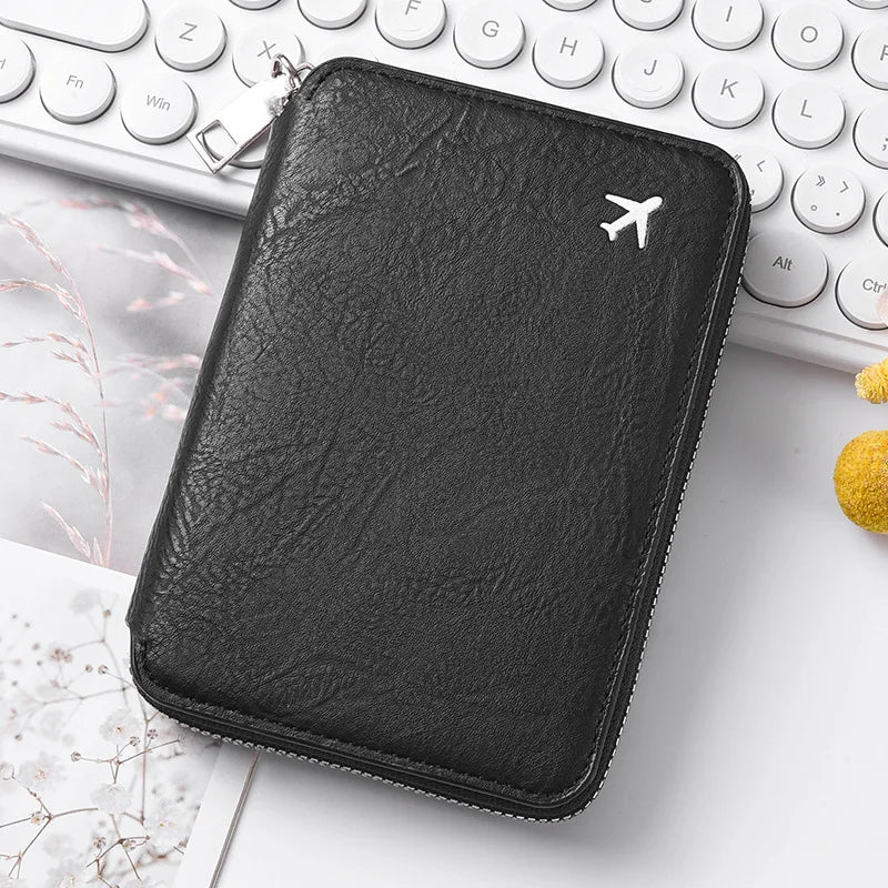YIYUEQIANLI RFID Blocking Passport Wallet Travel Document Organizer