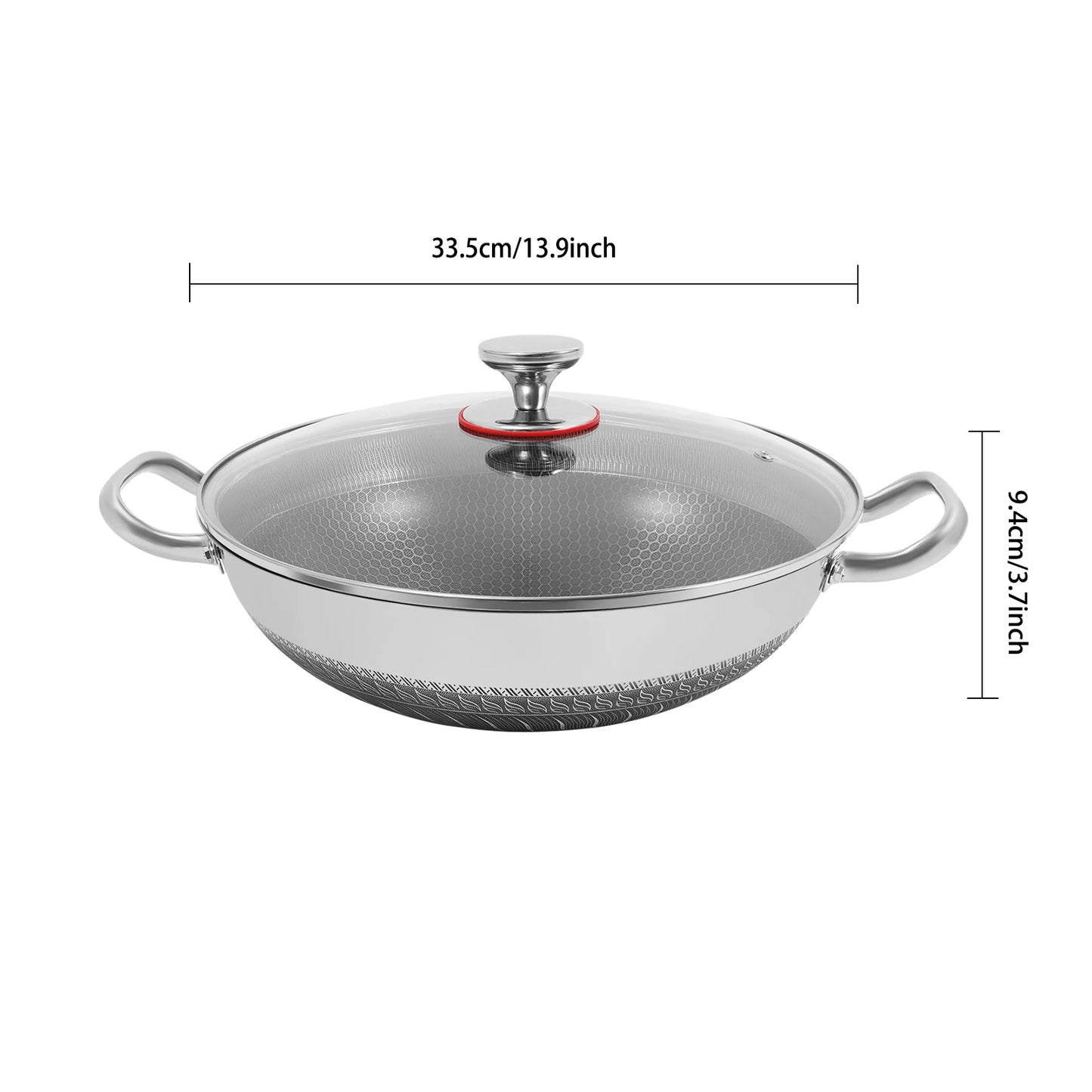 Bymaocar Nonstick Cookware With Lid Stainless Steel Frying Pan