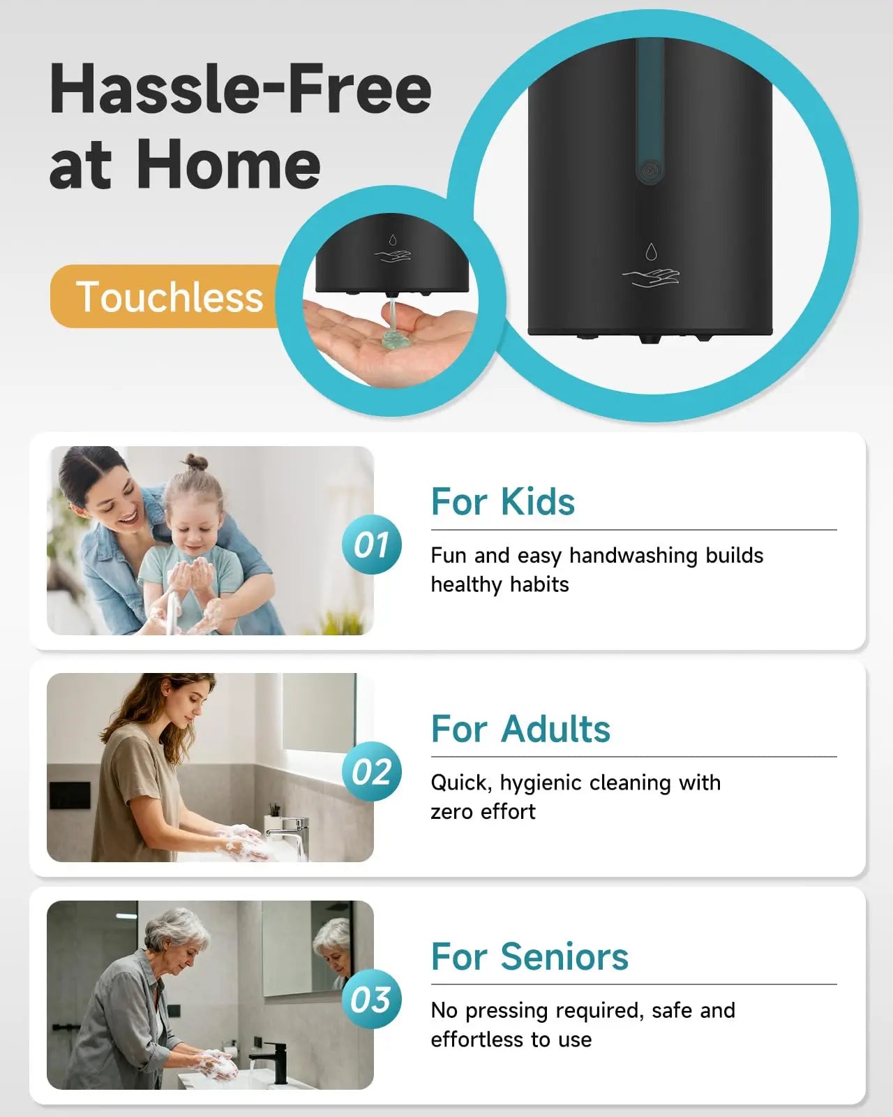 AIKE Automatic Liquid Soap Dispenser Stainless Steel Wall Mount Sensor