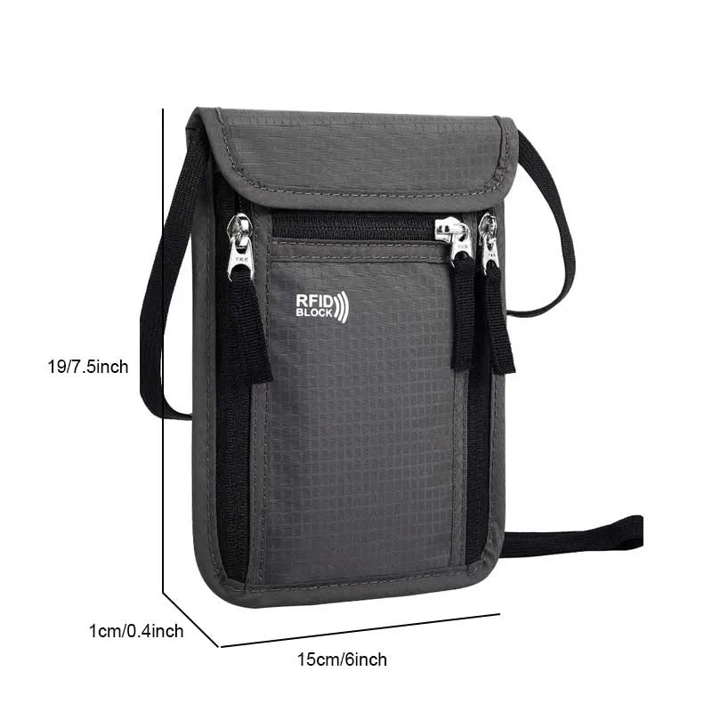Travel Pouch Neck Wallet RFID Blocking Passport Holder Organizer