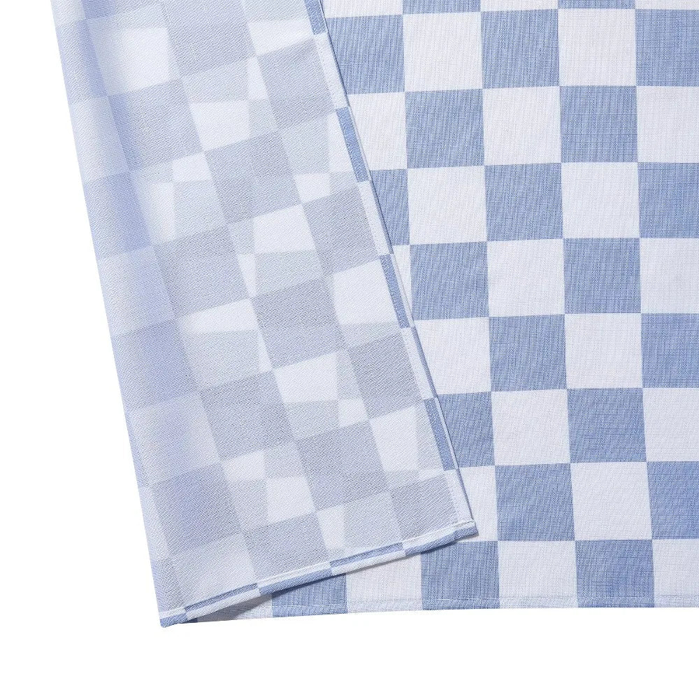 Waterproof Polyester Checkered Bathroom Shower Curtain With Hooks