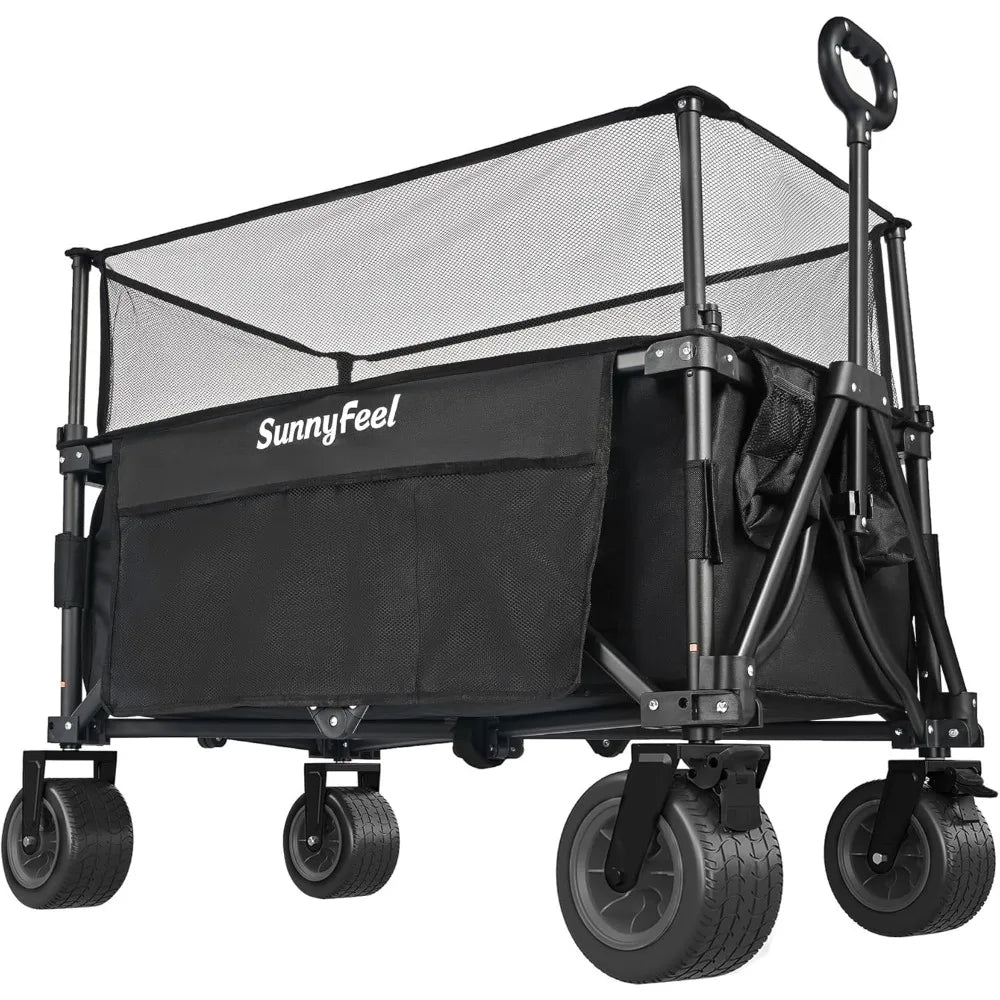 NBVCX Folding Wagon All Terrain Beach Cart For Camping Shopping