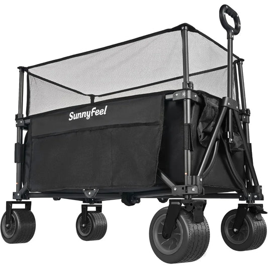 NBVCX Folding Wagon All Terrain Beach Cart For Camping Shopping
